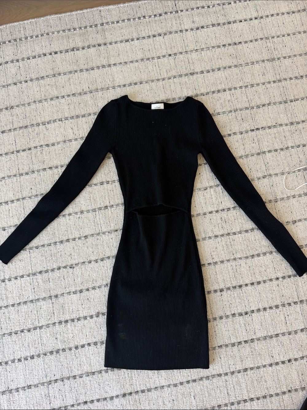 Aritzia Wilfred Cutout Knit mini dress long sleeve
